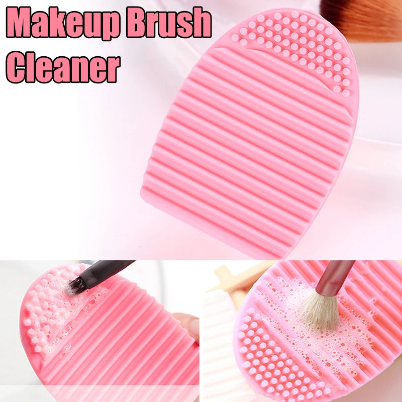 1Pcs Makeup Brush Cleaning Pad Silicone Brush Cleaner Mat Cosmetic Make Up Brushes Washing Little Scrubber Board Clean Wash Tool