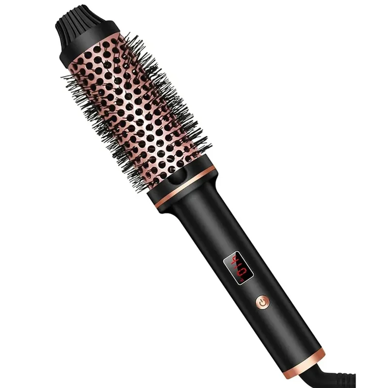 A39M 3 In 1 Ionic Hair Curler Anti-Scald Thermal Brush Heated Styling Brushes For Women US Plug