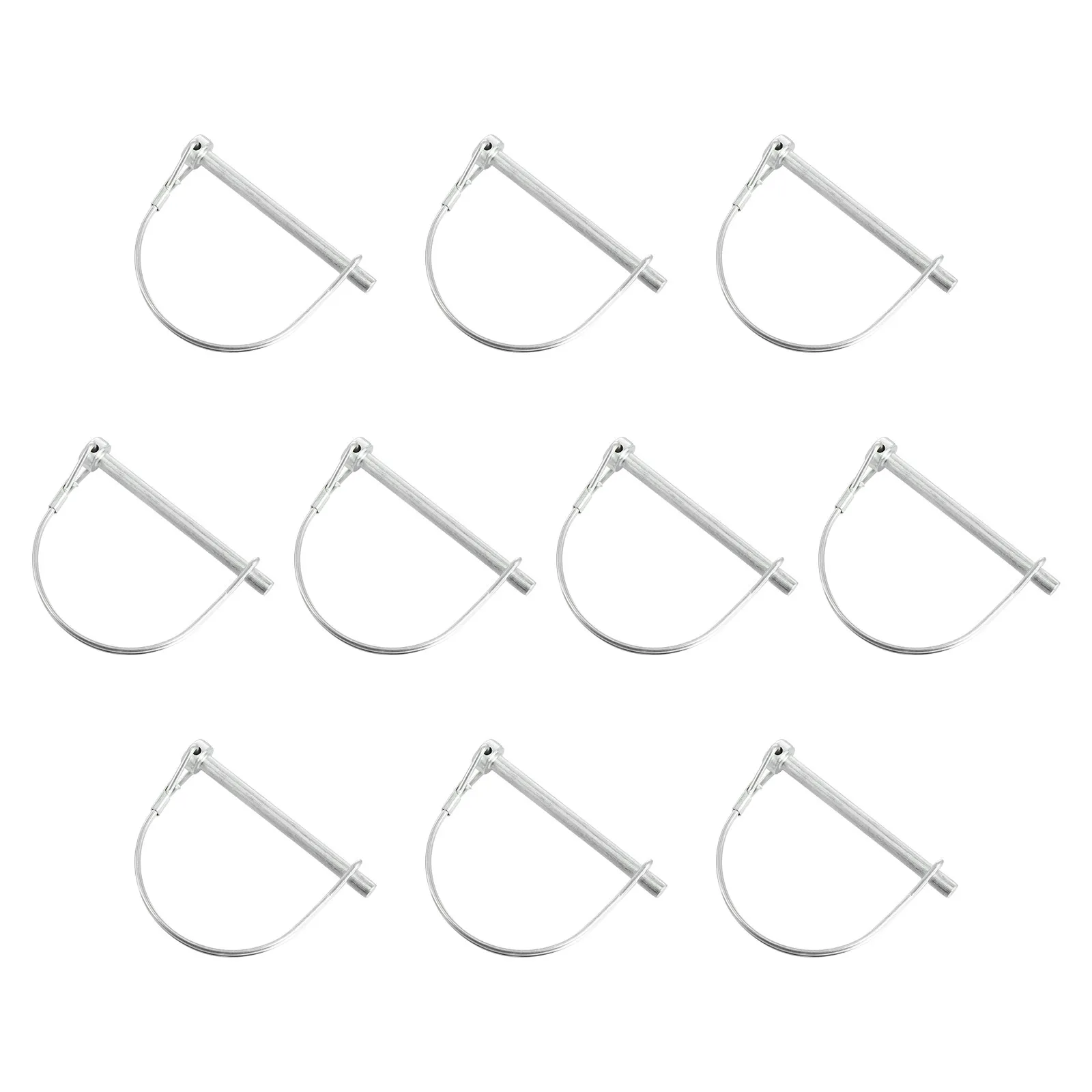 10Pcs Square Locking -Shaped Shaft Lock Pin Metal Wire Clip for Trailer Coupler Farm Truck Gardening Safety Fastener