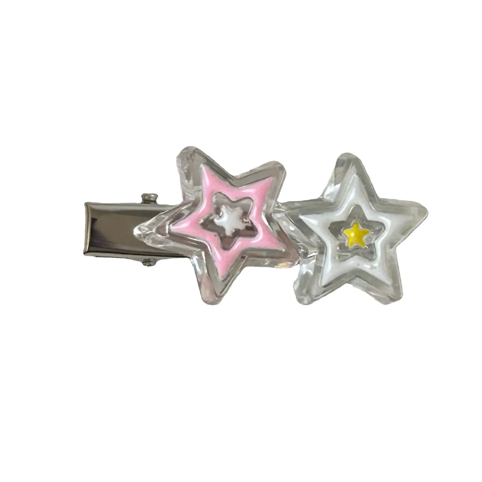 1pc Summer New Y2K Star Hairpin for Women Transparent Pentagram Hair Clip Fashion Bobby Pin Hair Accessories for Girls Headwear