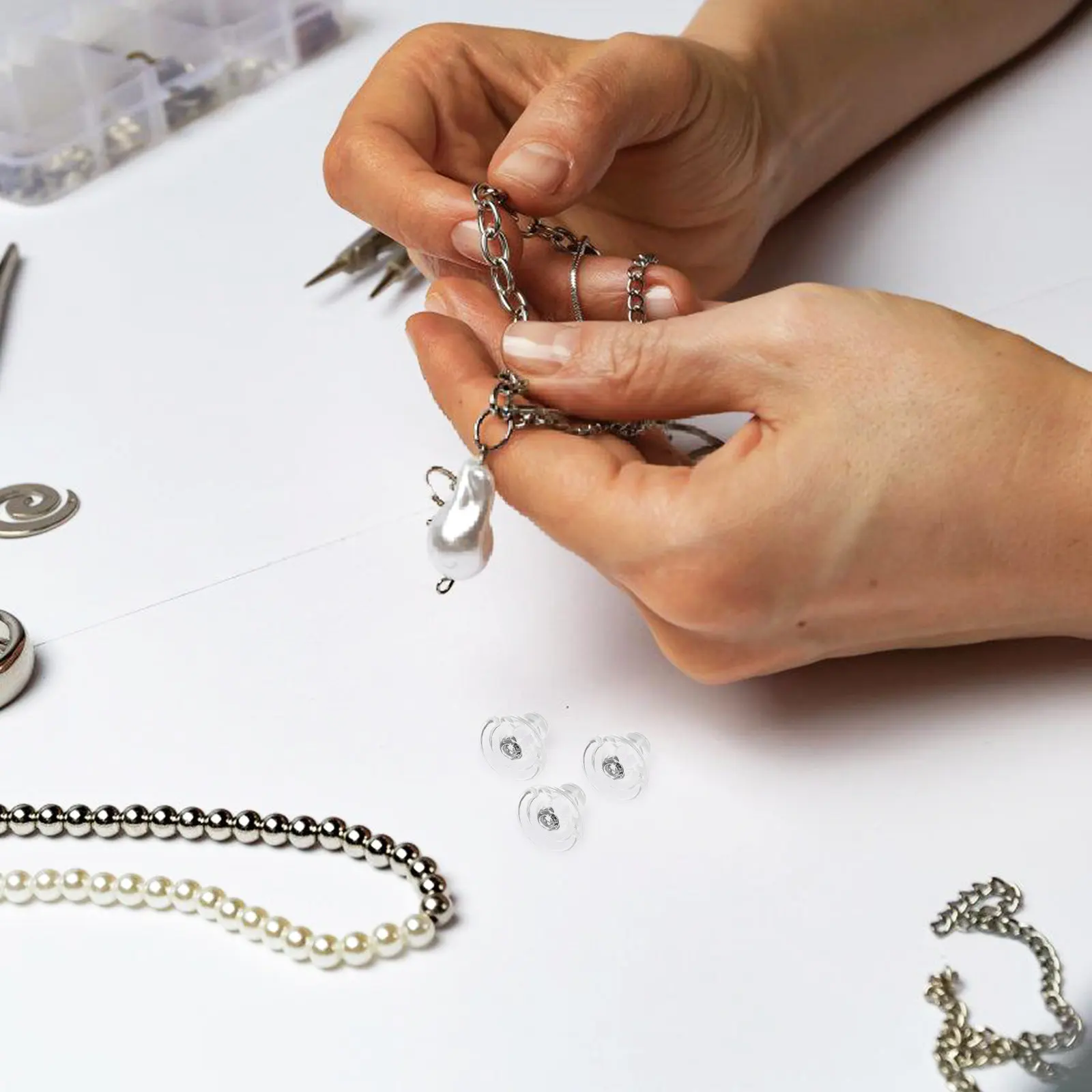 25Pcs Silicone Earring Backs Clear Locking Secure Studs Stoppers Transparent Safety Backings Heavy Earring Support for Daily