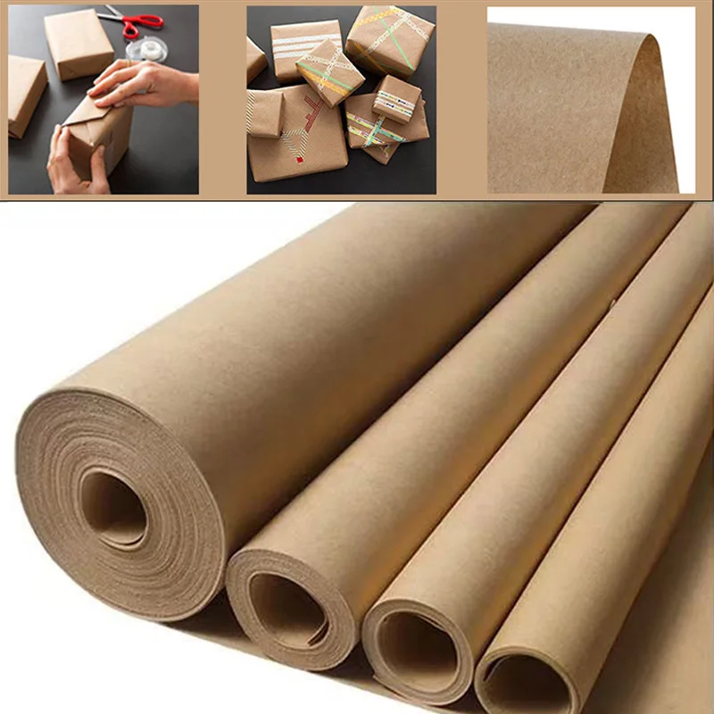 

10M Brown Kraft paper eco-friendly packaging paper, Degradable Friendly Paper Packaging Materials Bouquet Gift Box Craft Paper