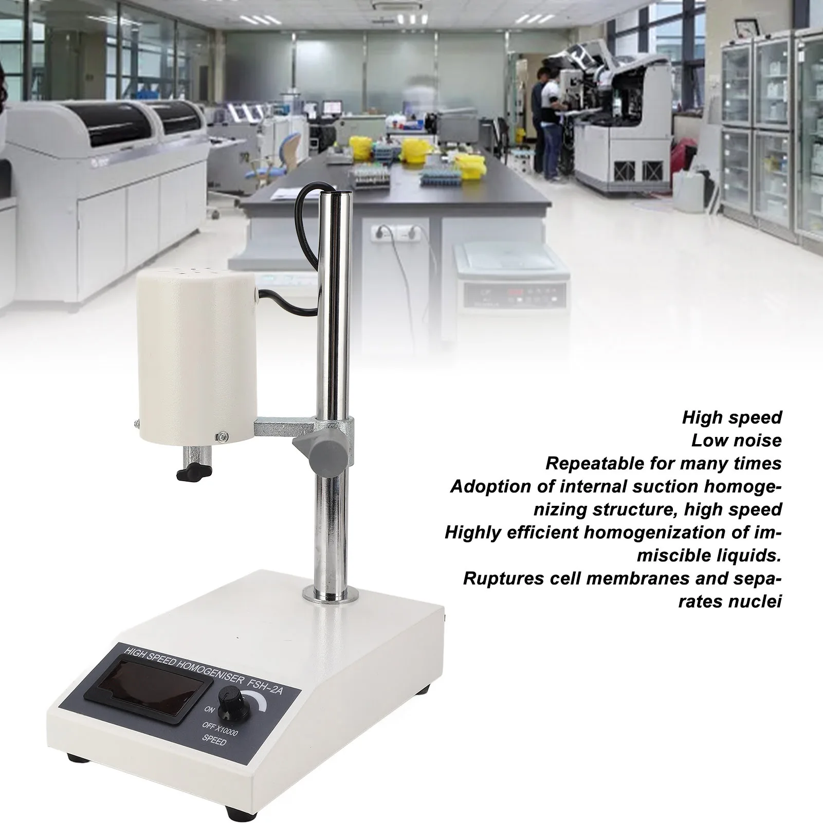 Laboratory Homogenizer 185W 5‑1000ml ABS 3 Minutes Maximum Adjustable 8000‑22000rpm Disperser Homogenizer for Testing