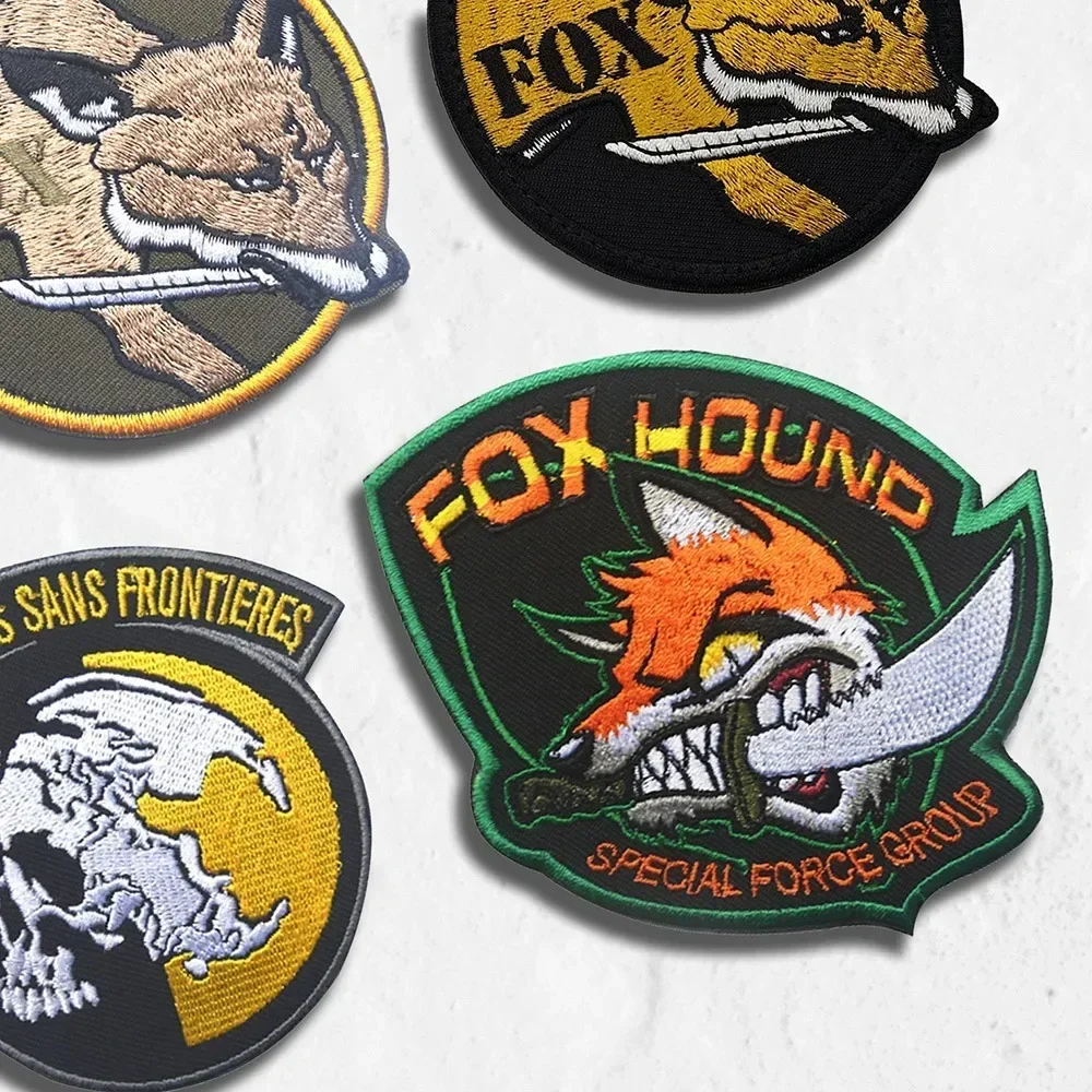 FOX Hound Embroidery Patch Hook and Loop Applique for Clothes Tactical Morale Armband Jacket Jean Badges Backpack Hat Decoration