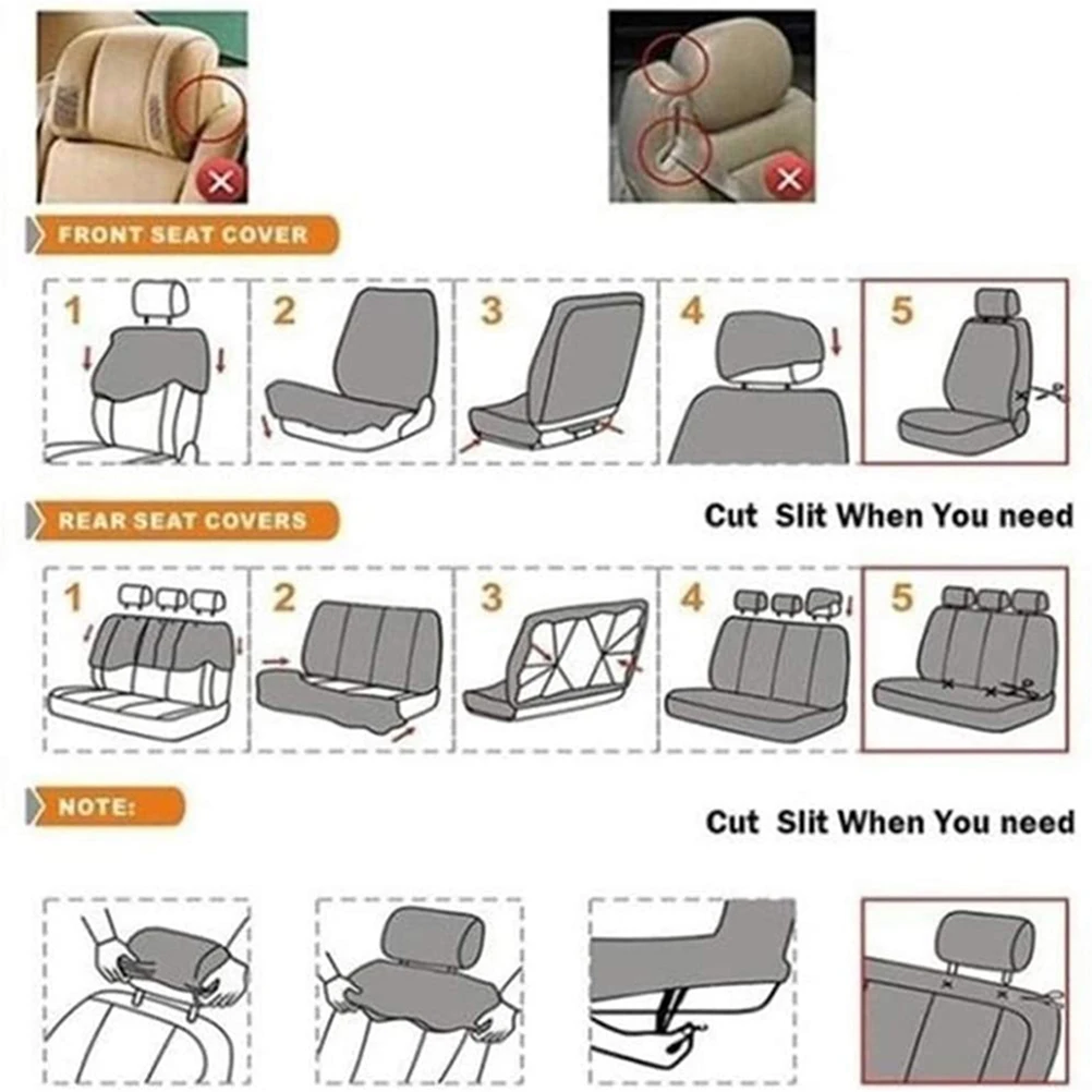 2Pcs Gray Butterfly Pattern Embossed Car Seat Covers All-Season Universal for Single Car Seat
