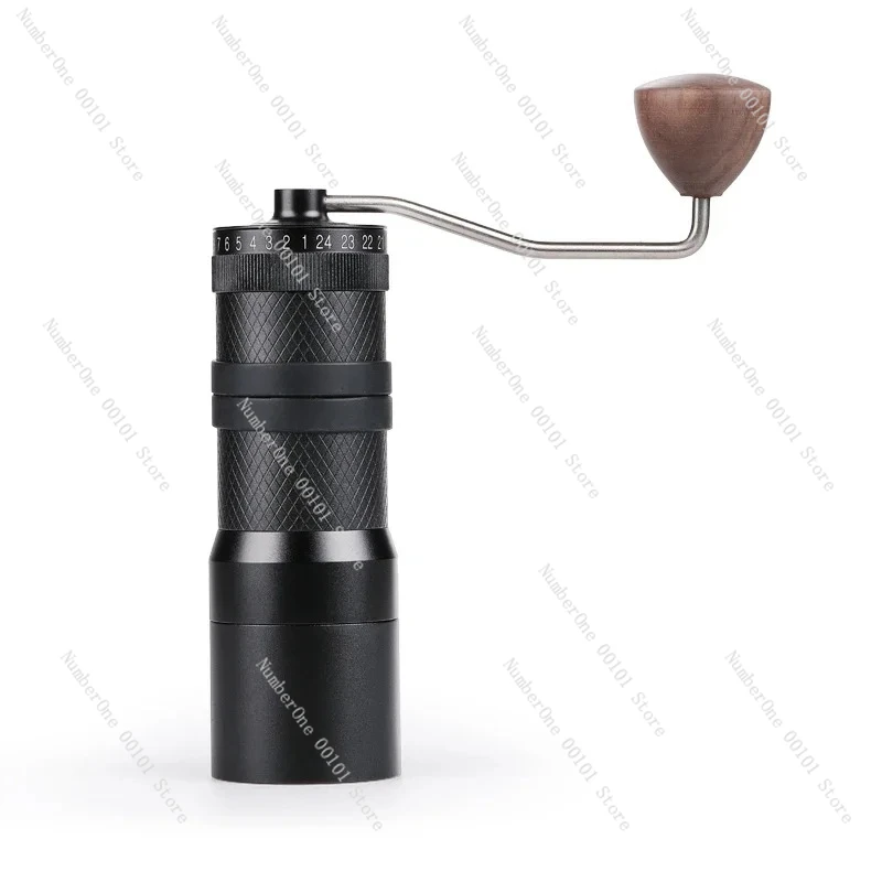 New 49mm Titanium Plating Flat Knife Hand Grinder Manual Italian Style Universal Manual Coffee Grinder 30g Capacit Multifunction