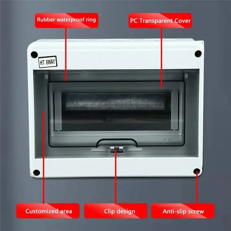 BAAG-HT Electrical Junction Box Switch Wiring Boxes IP65 Waterproof Outdoor Distribution Box Transparent Cover HT5