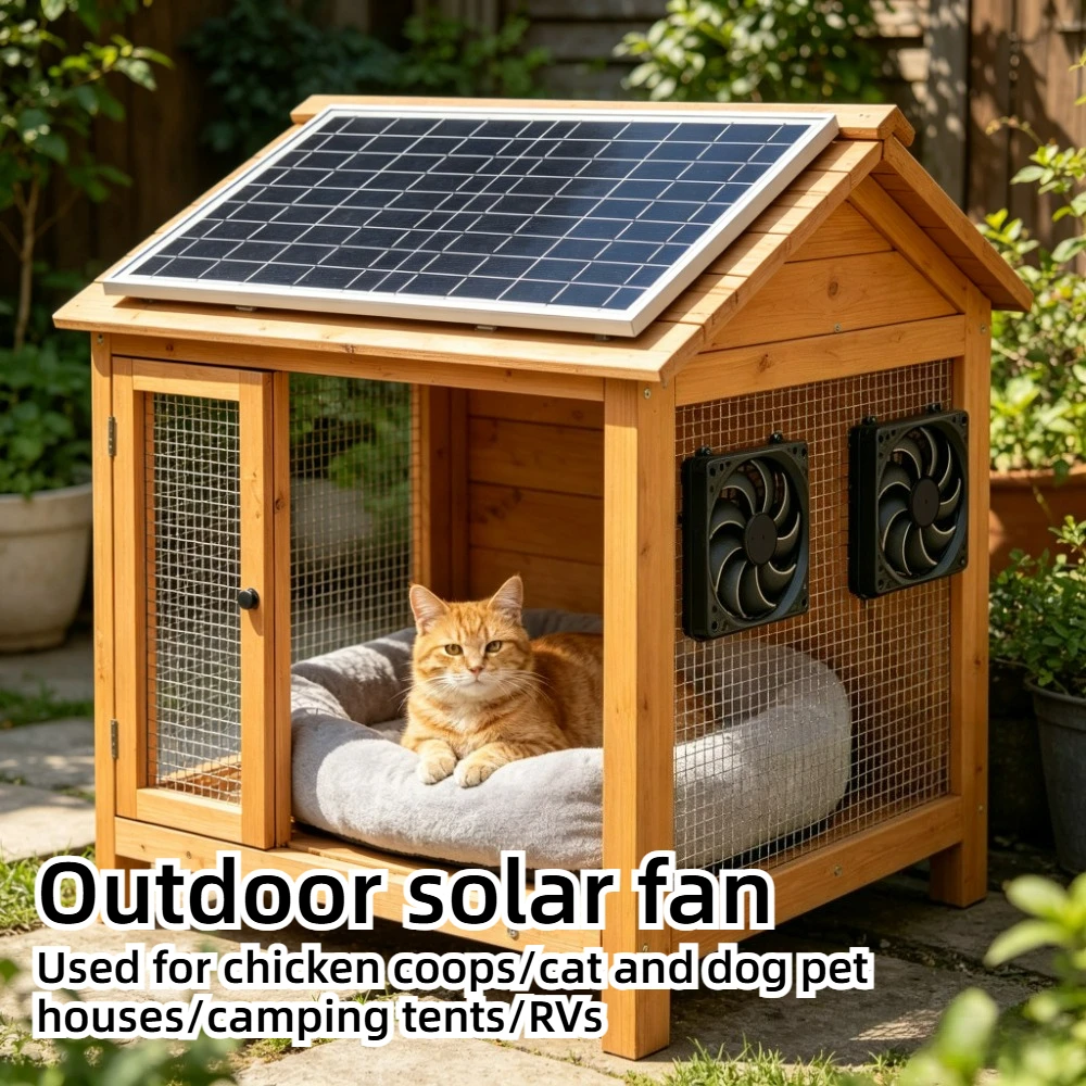 10W 15W Wetterfester Solar-Ventilator für Außenbereich, Luftzirkulation und Kühlung für Hühnerstall, Tierhaus, Gewächshaus