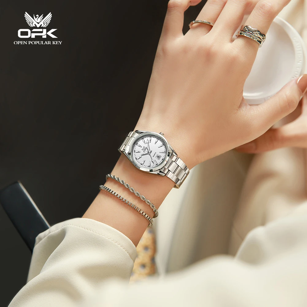 OPK Brand Watch Cross-Border Hot Selling Business Waterproof Single Calendar Quartz Watch Women's 6088
