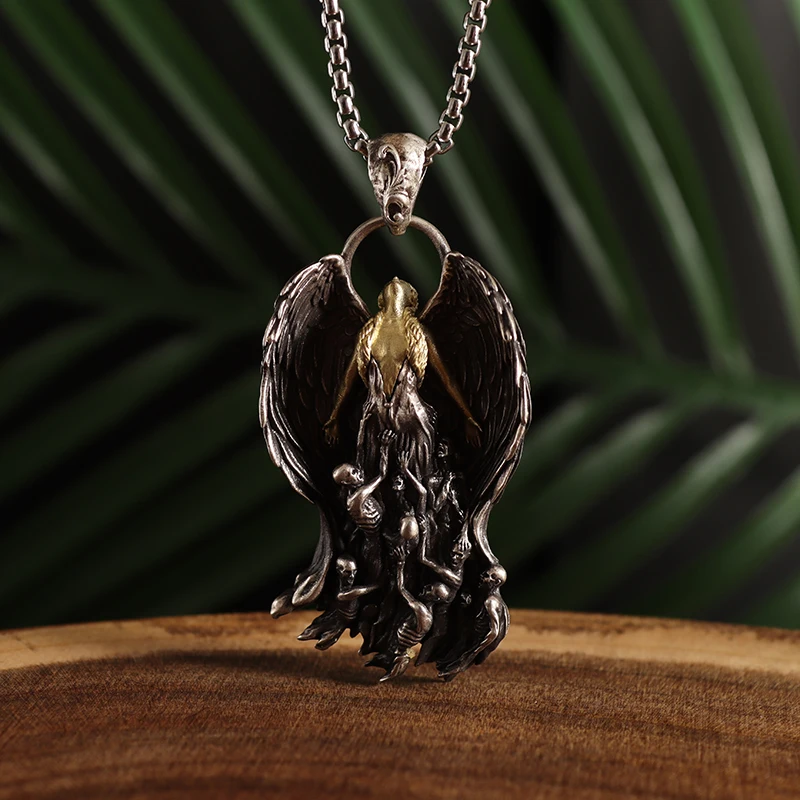 Creativity Mother of Purgatory Demons Pendant Wing Angel Goddess Pendant Necklace for Men Trend Punk Gothic Women Jewelry image 4