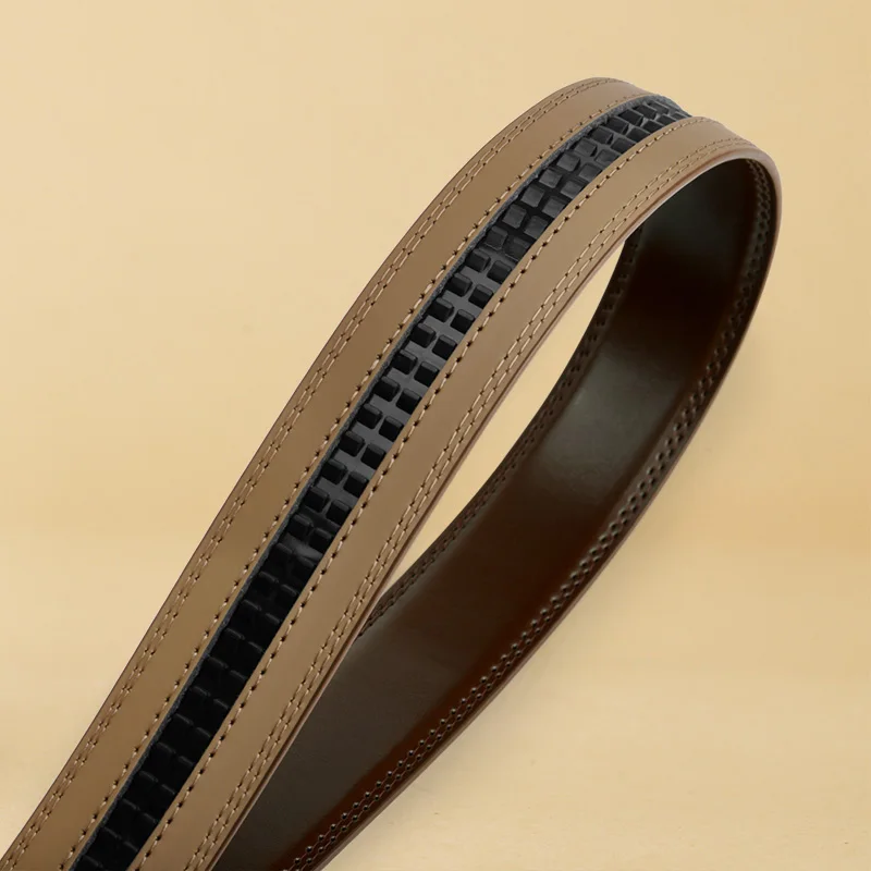OYIFAN mannen Automatische Riem Bruin Ratelriem 115 cm-145 cm Maat Mode Mannen Lederen Riem mannen Gift