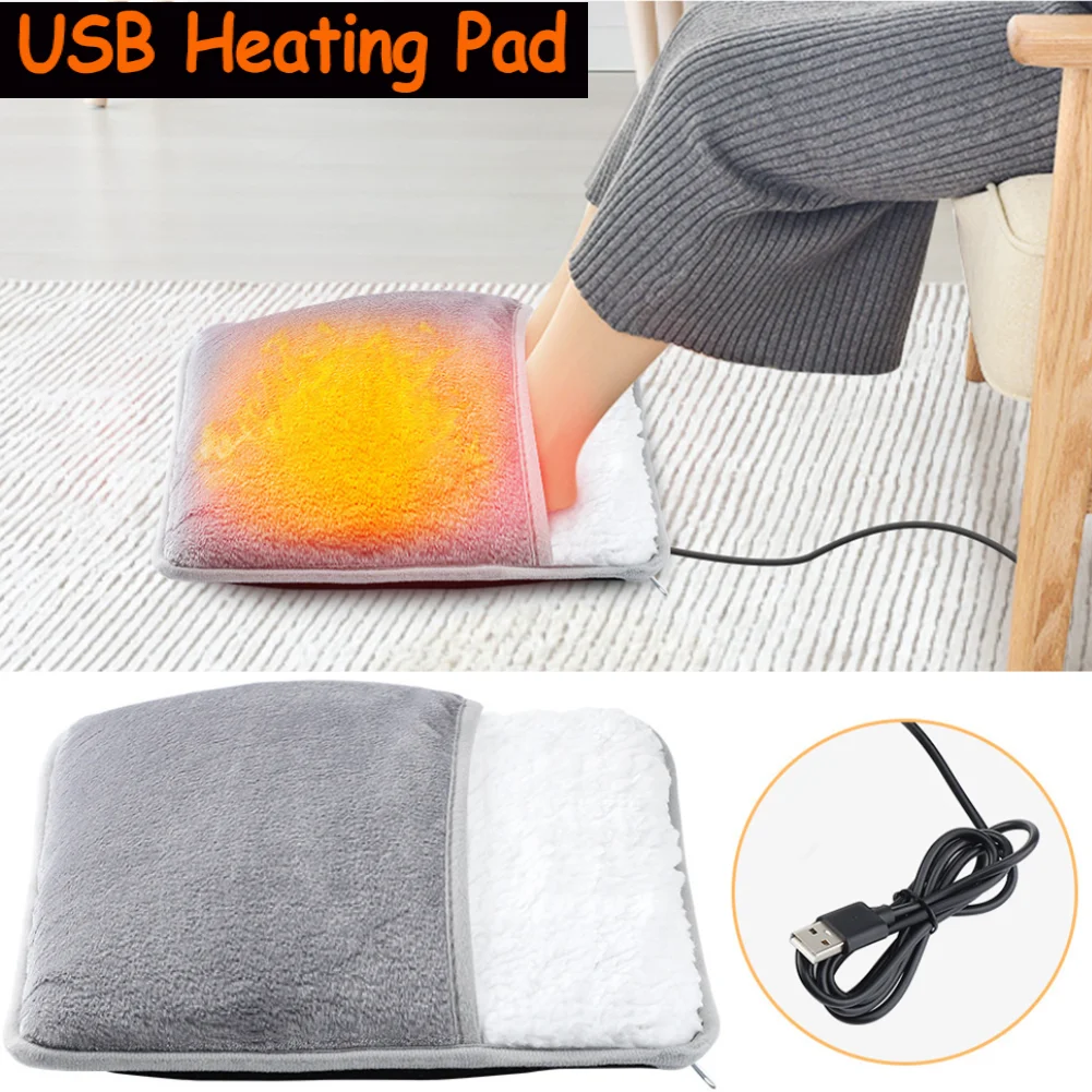 Portable Flannel Thermal Muff USB Powered Foot and Hand Warmer for Travel Home Office and Outdoor Use