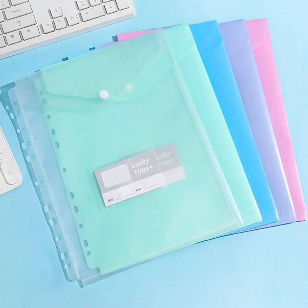 สี PP A4 แฟ้มโฟลเดอร์ 3 หลุมกันฝุ่น Binder โฟลเดอร์ขนาดใหญ่ความจุกันน้ําหลวมโฟลเดอร์จัดเก็บเอกสาร