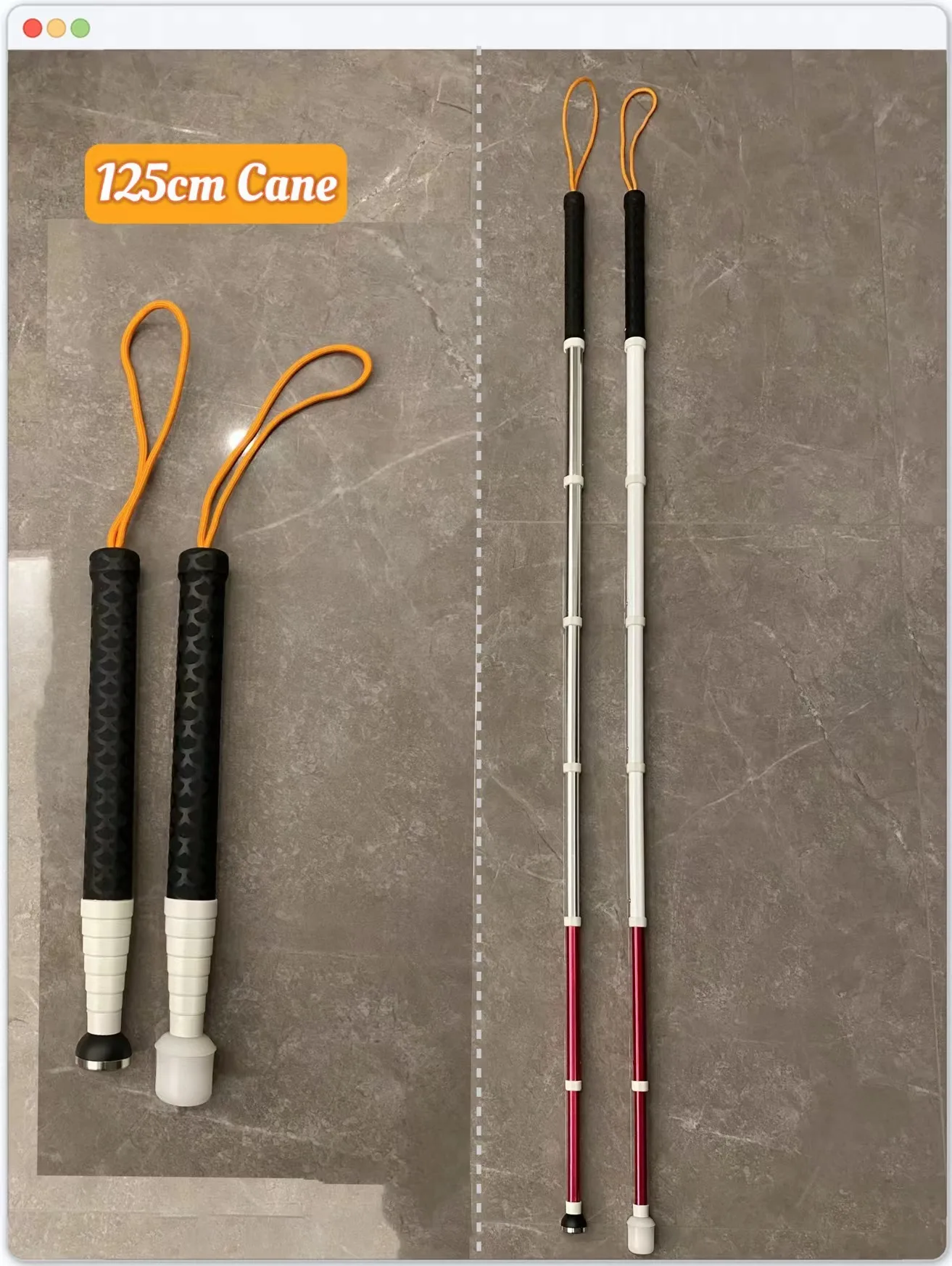 

Titanium Alloy Retractable Long Cane 125cm Telescopic Trekking Pole Multifunctional Walking Stick for the Elderly Old Man Crutch