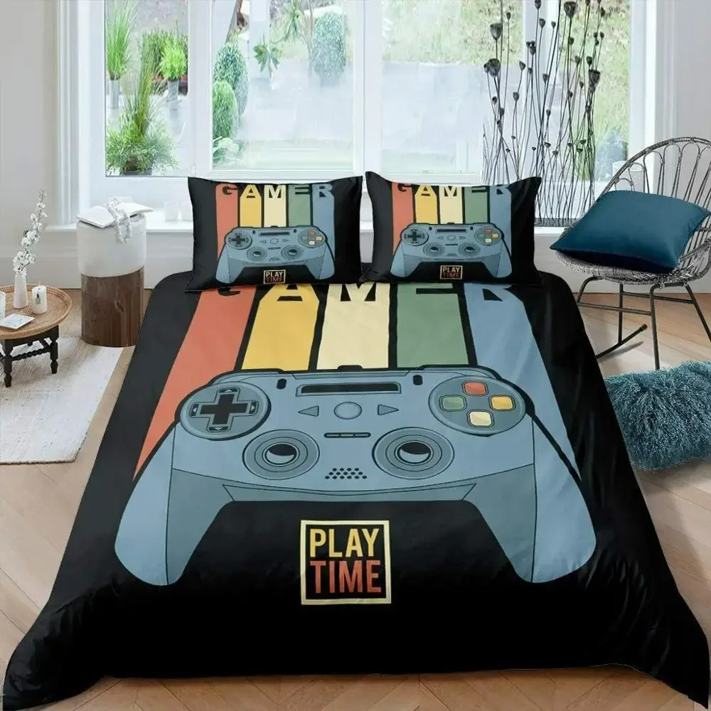 Conjunto de cama moderno para a juventude, Gamepad Cobertor, Colcha para adolescentes, Video Game, Capa de edredão para crianças, Controlador de videogame