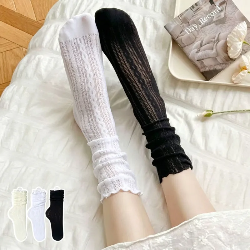 Women Lace Short Socks Summer Thin Breathable Comfortable Japanese Cute Hollow Out Lolita Princess Sock JK Slouch Stacked Socks