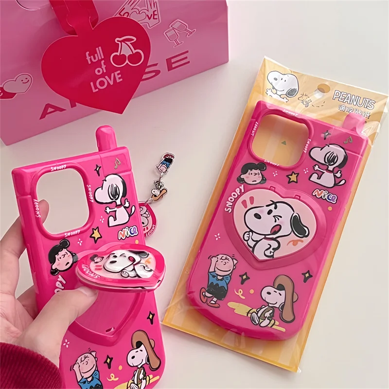 Cartoon Anime Peanuts Snoopy Friends Lens Protection Case For iPhone 15 14 13 12 11 Pro Max case Cute Big Brother Phone Cover