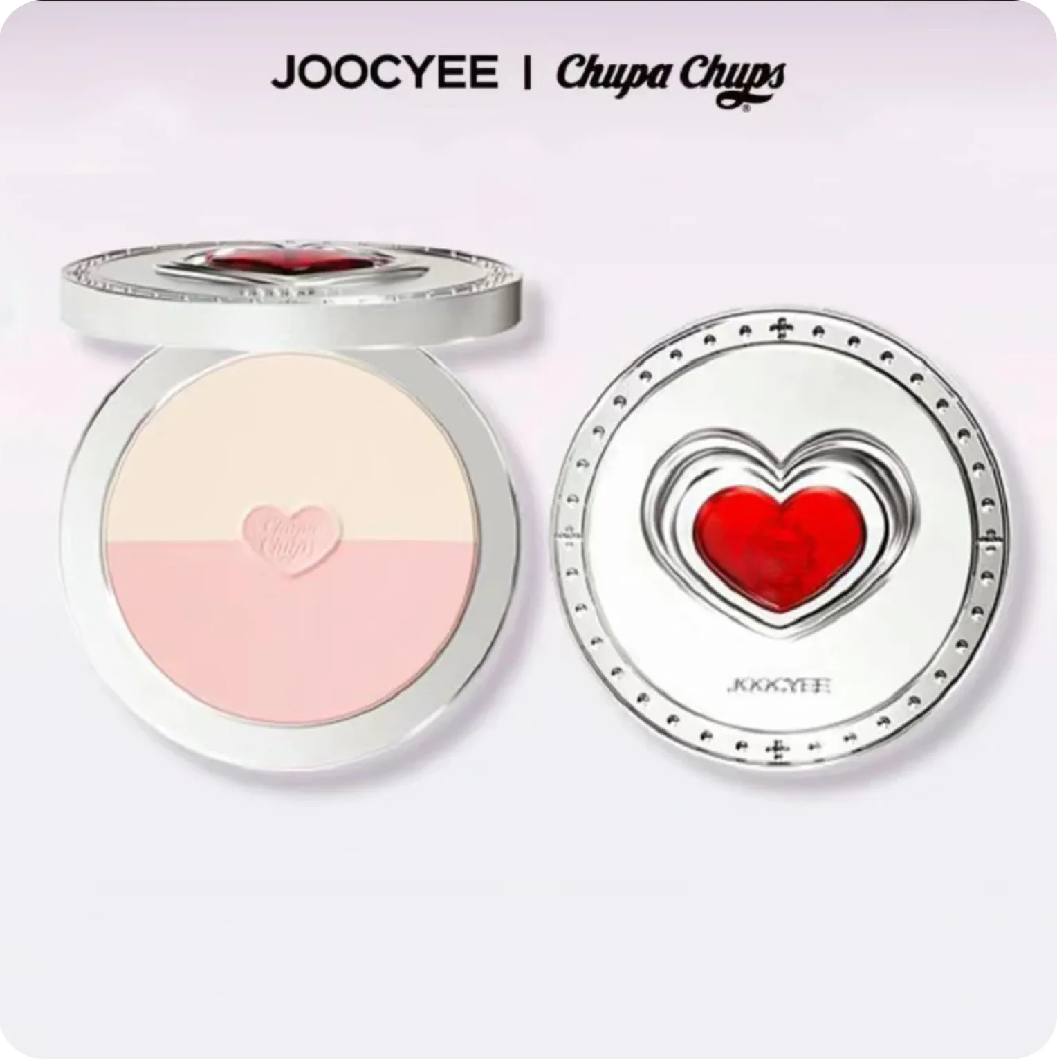 Joocyee Two color powder love Blusher Compact Powder Highlighte Korea Makeup Natural Blush With Vitamin E  With Puff Makeup