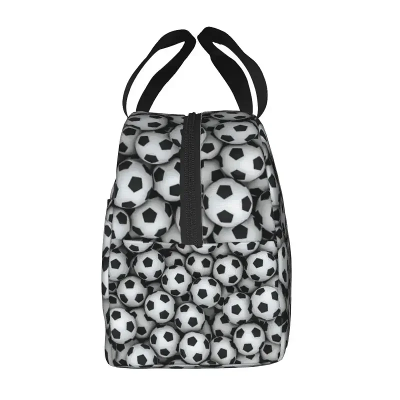 Soccer Ball Insulated Lunch Bag for Work Football Pattern Waterproof Thermal Cooler Bento Box Women Children Food Tote Bags