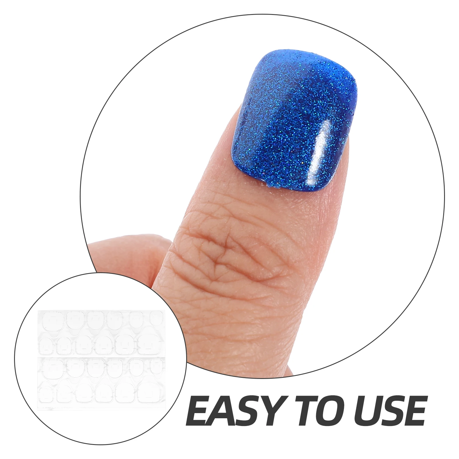 

24Pcs Glitter Press on Nails Trendy Design Easy Apply Jelly Glue Short Fake Nails Tips Kit Jelly Nail Fake Nail