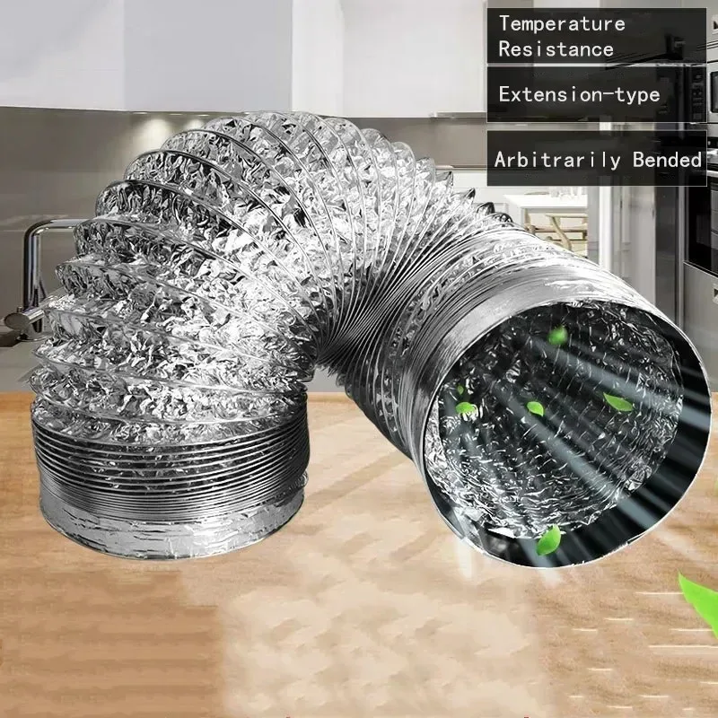 80-200 мм вентиляционная труба, алюминиевый вентиляционный шланг для ванной комнаты, кухни, вентиляционный выхлопной канал, аксессуары для трубок