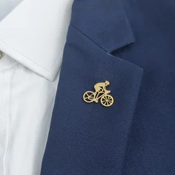 Outdoor bike racer gold plated badge, men's suit brooch, black lapel pin, clothing accessories set, boyfriend gift