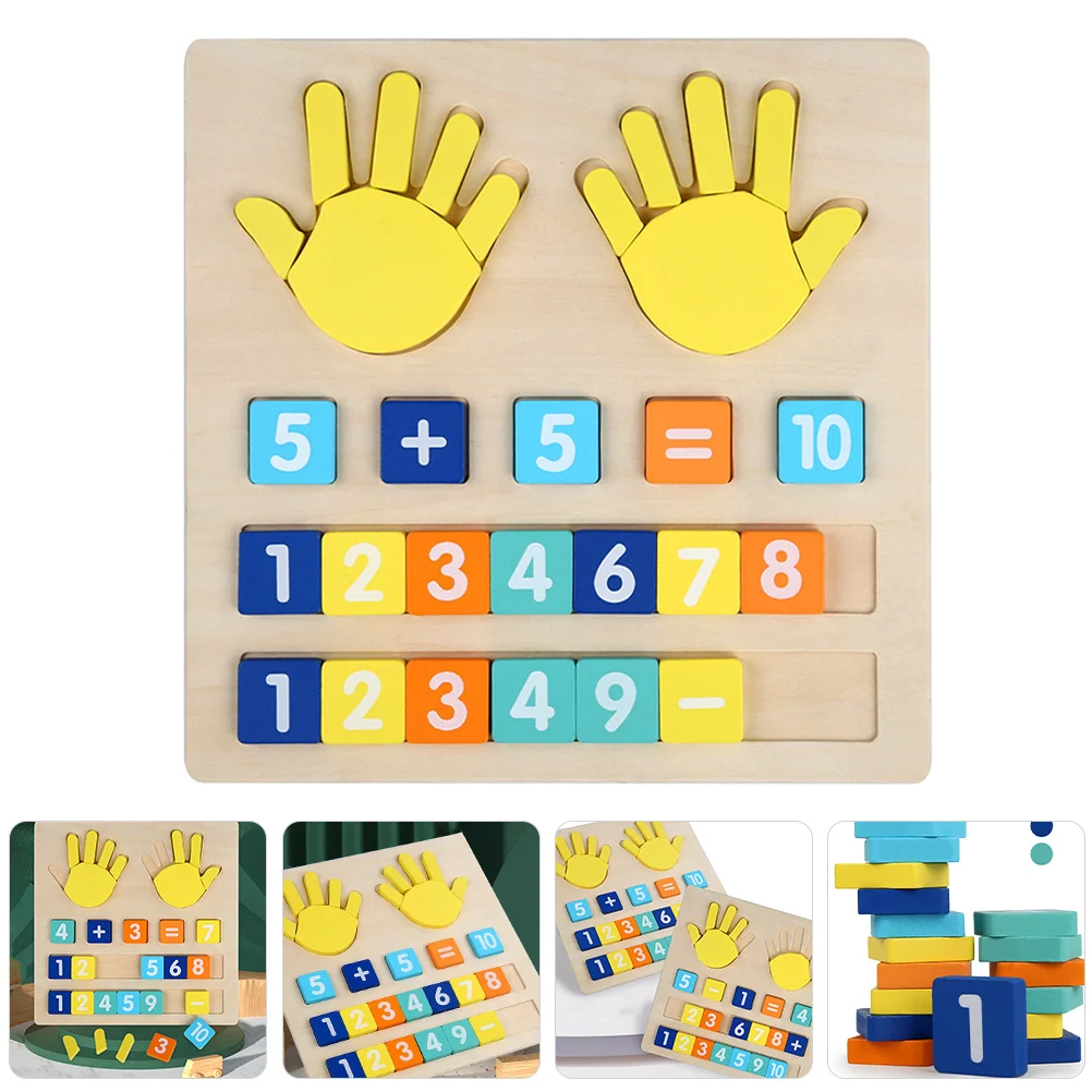 1Set Wooden Math Learning Addition Subtraction Educational Cognitive Number Counting Hand Eye Coordination Early Educational