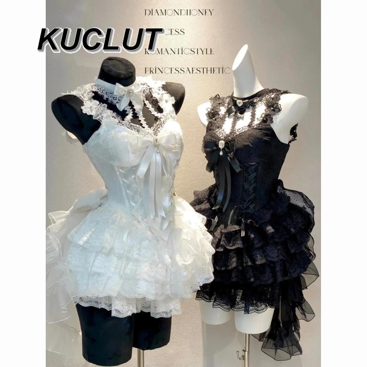 

Женское летнее новое милое и милое платье на бретелях в стиле Лолиты, однотонное сексуальное короткое платье с бантом и кружевом для похудения для женщин