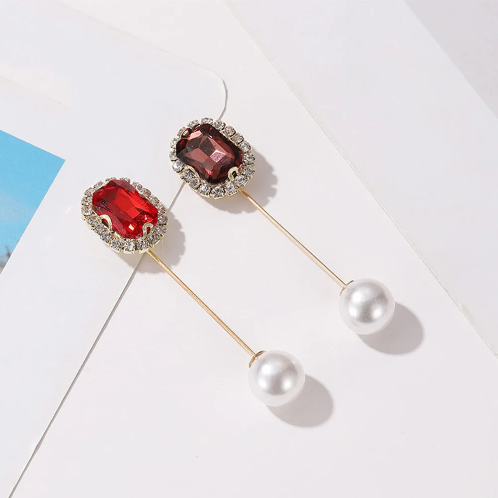 

2Pcs Pearl Brooch Lapel Pin Wedding Suit Boutonniere Elegant Costume Jewelry Accessories for Women Fashion Prom