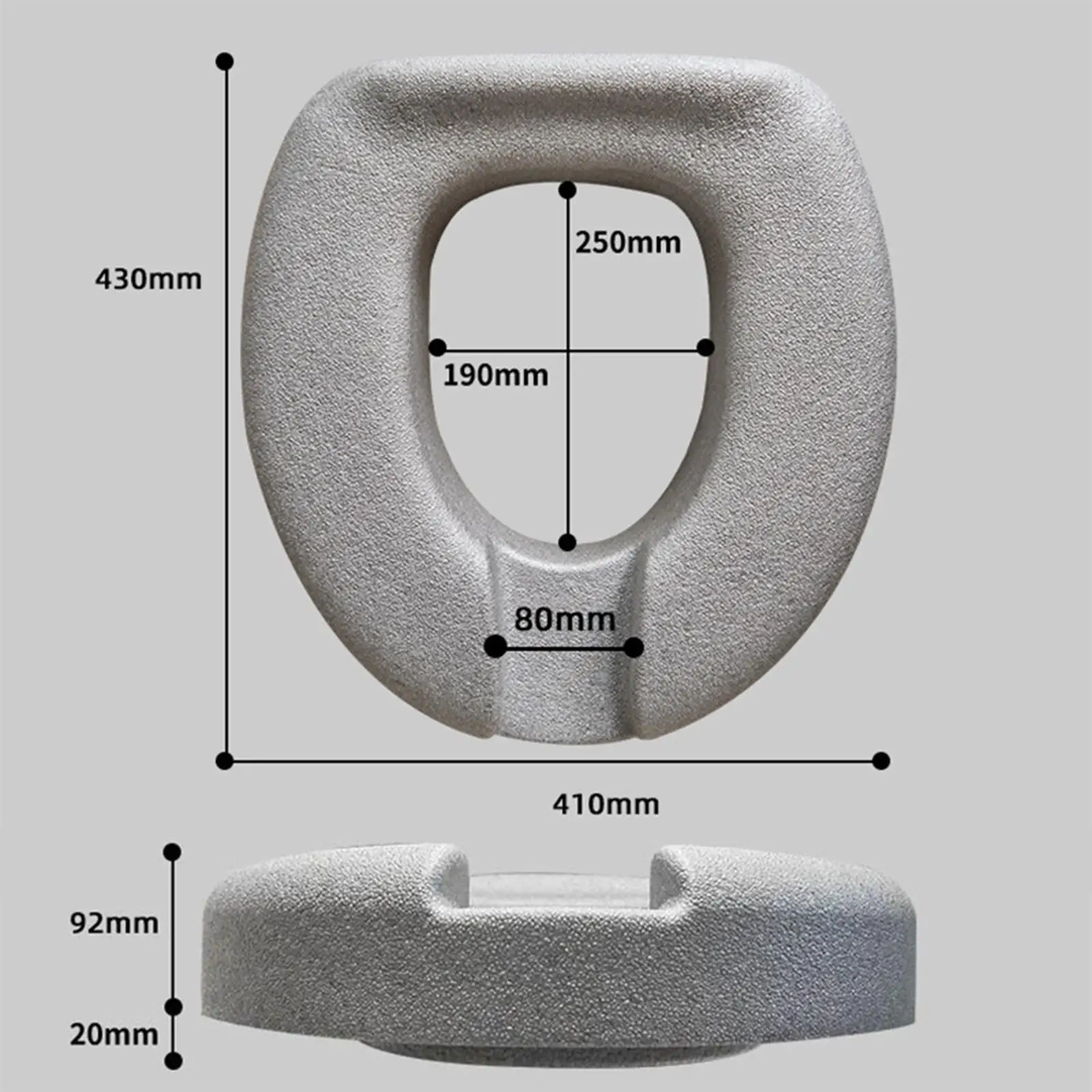 Elevated Toilet Seat Pad Washable Reusable EPP Material Supportive Cushion for Bathroom Comfort Suitable for Elderly Seniors