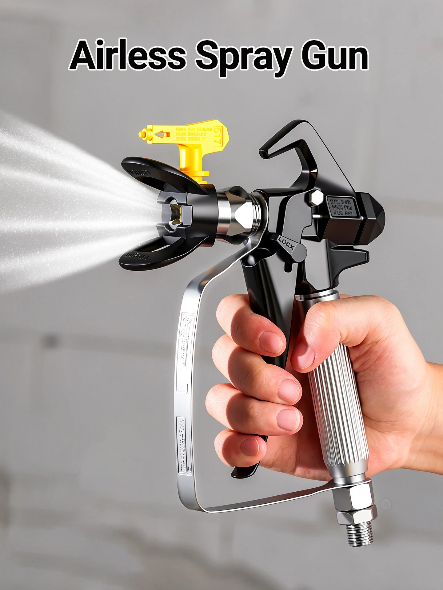 Pistola a spruzzo per verniciatura senza aria, dotata di ugello reversibile 517 e protezione per l’ugello, per macchine a spruzzo ad alta pressione e