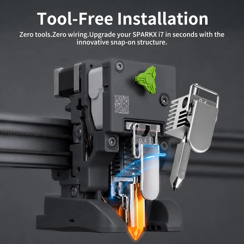 Für Creality SPARKX i7 Hotend Kit 0,4mm Heizblock-Kit Silikonsocken Extruder-Zahnrad-Komponente für i7 3D-Drucker Zubehör – Detail 3