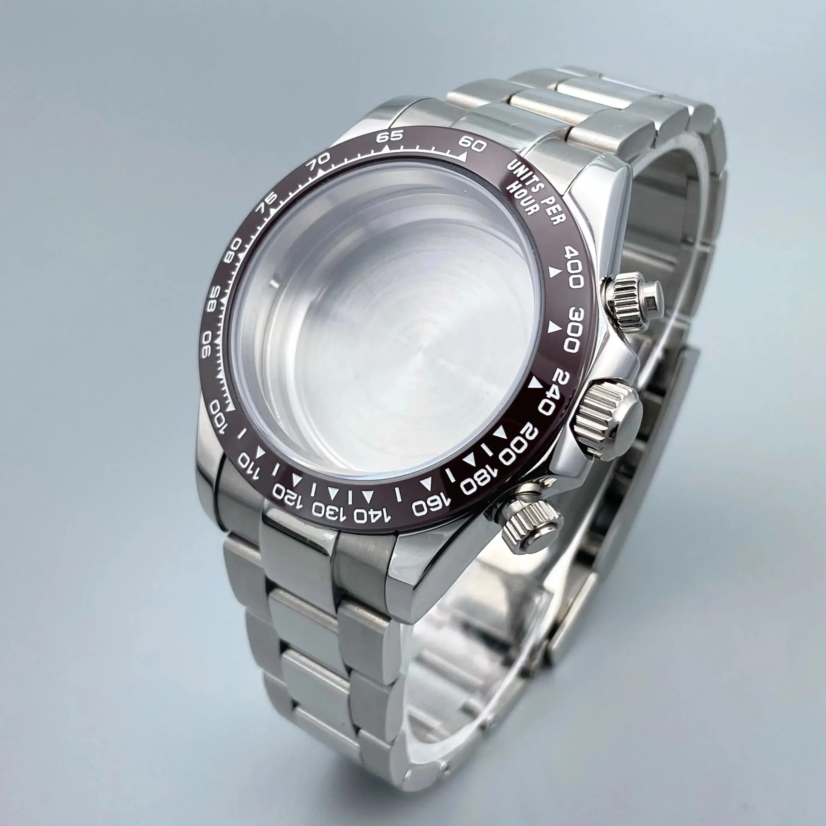 

39mm VK63 Case Silver Watch Case Stainless Steel Watch Strap Fit VK63 Quartz Movement Watch Accessories