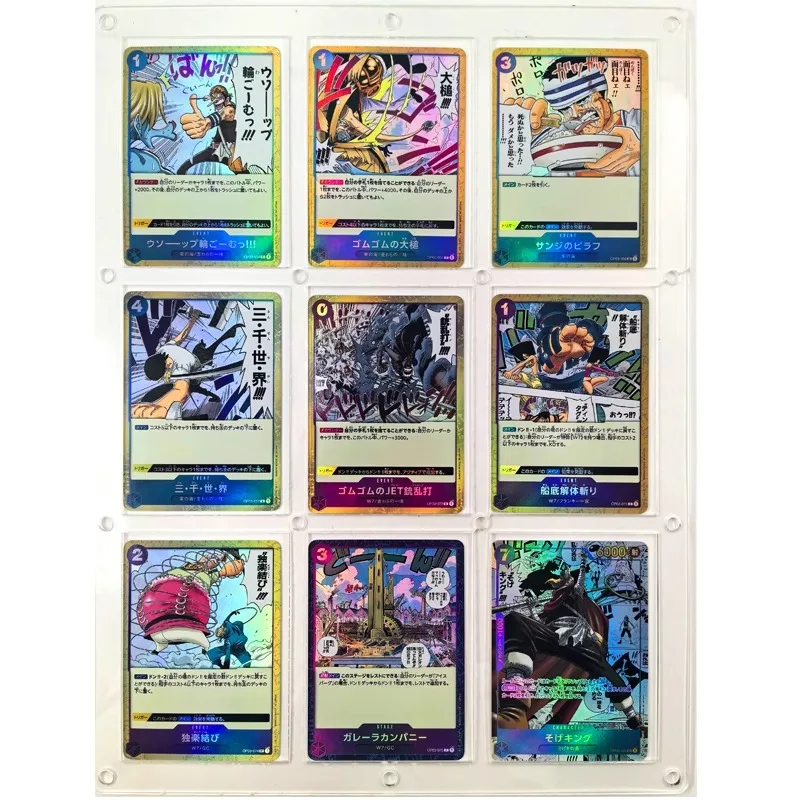 9Pcs/set One Piece Anime Card Monkey D Luffy Roronoa Zoro Usopp Sanji Nico Robin Kaidou Gin Game Collection Cards Prezent urodzinowy