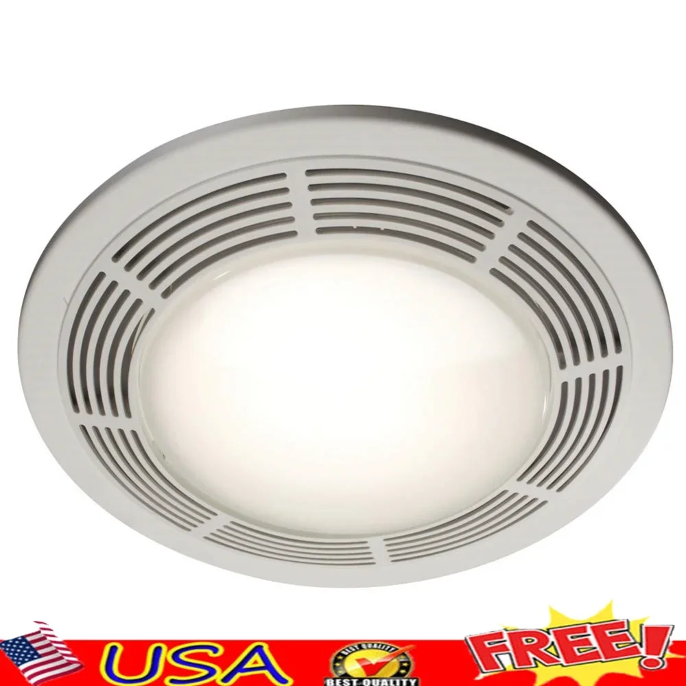 

Ventilation Fan with Light Night Light 100 CFM 3.5 Sones Ceiling Exhaust Bathroom Fan UL Listed HVI Certified Plastic Grille