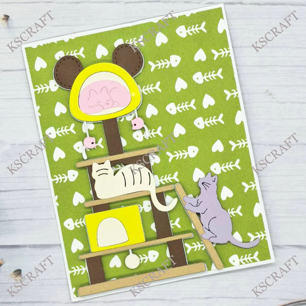 KSCRAFT A2 Cat Tree Cutting Dies Stencils for DIY Scrapbooking Decorative Embossing DIY Paper Cards