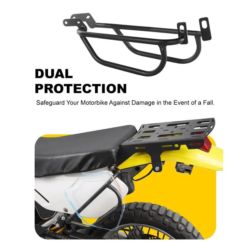 Motorcycle Rear Luggage Rack Top Case Bracket Holder Side Crash Bars Engine Guard Protector DR650 1996-2025 DR 650 For Suzuki
