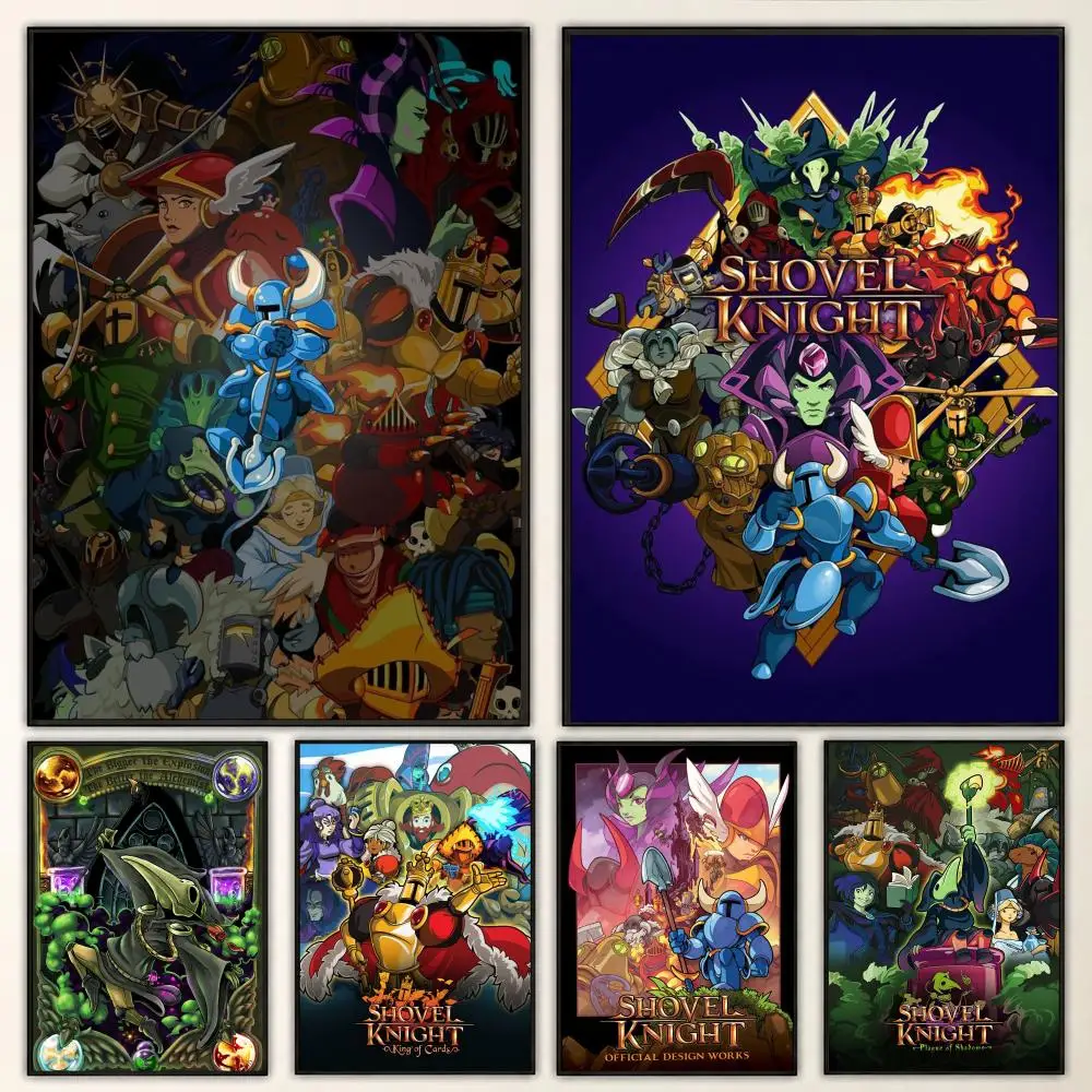 Shovel Knight Retro Pixel Game Fantasy Hero Adventure Poster Aesthetic Art Print for Bedroom & Living Room Decor, Unframed
