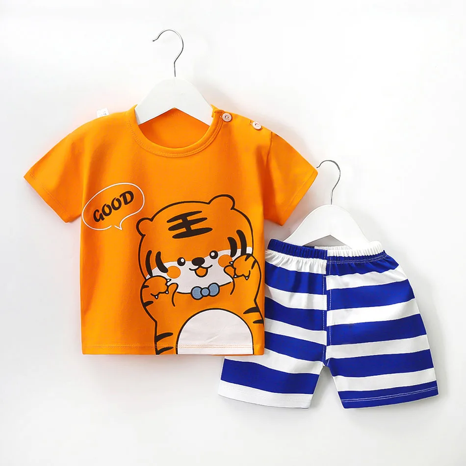 Casual and Comfortable Cotton Kids Summer Wear New Arrival Short Sleeve Set for Boys and Girls with Soft Touch Children Sets