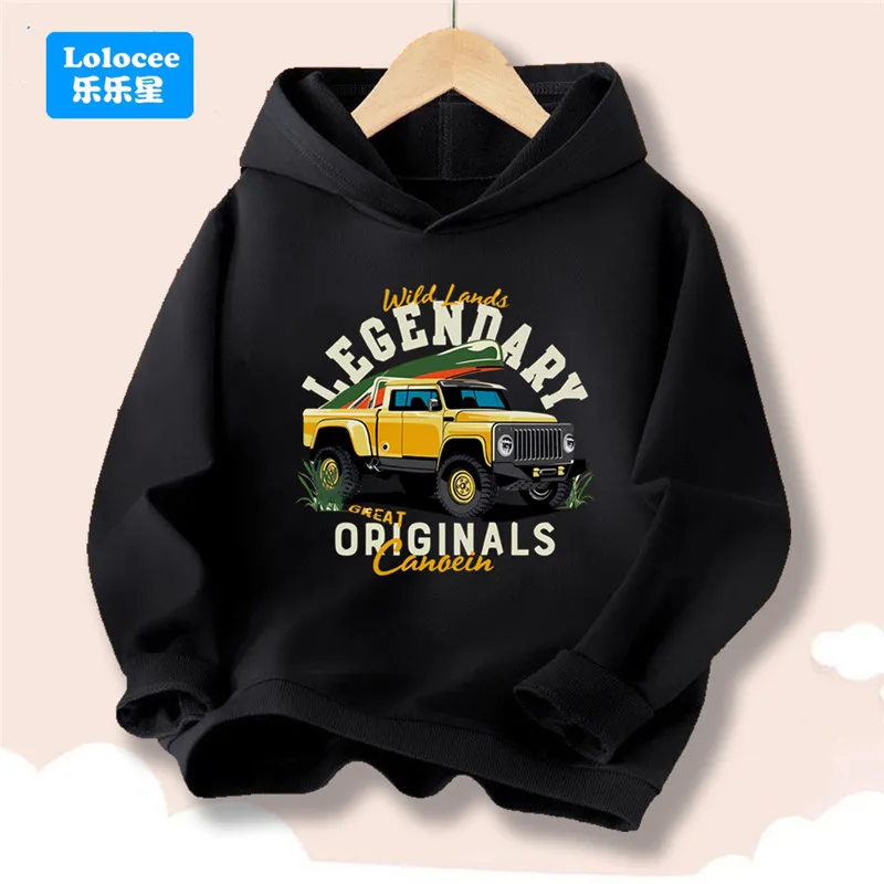 

Kids Cartoon Pickup Truck Print Hoodies Pullover Long Sleeve Hoodie Boys Hooded Sweatshirt Spring Autumn Outdoor Tops YYPK1