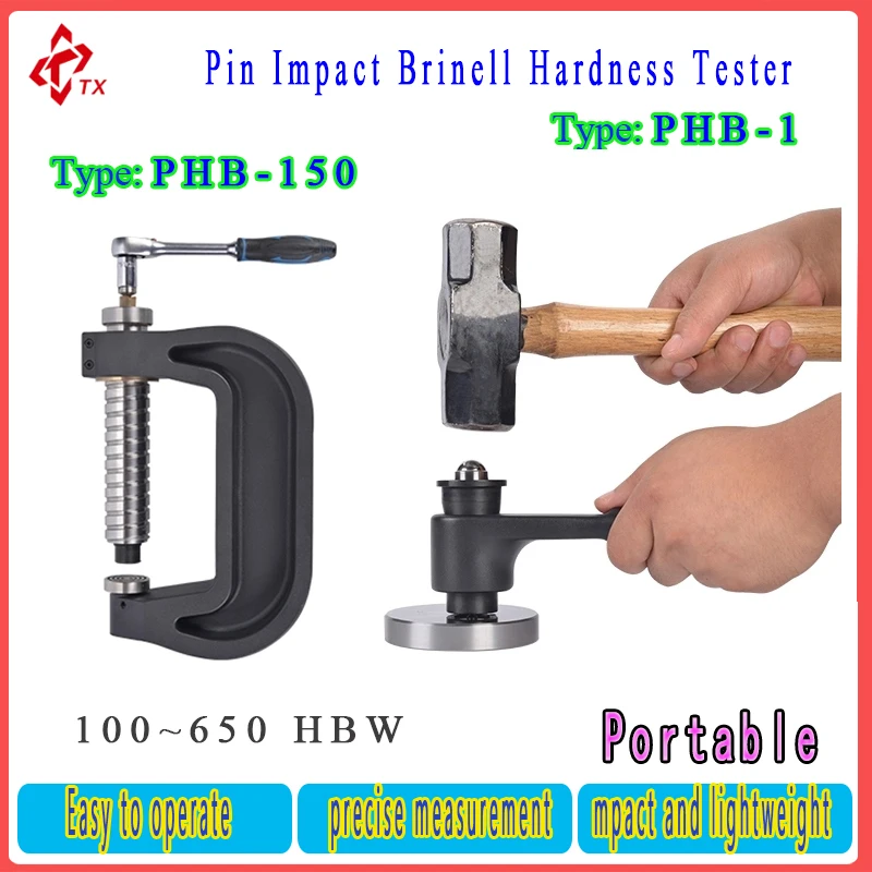 

TX Pin Impact Твердомер бранеллы PHB-1 Тестер твердости бранеллы с двойным функциональным штифтом PHB-150 Твердость бранели черного цвета