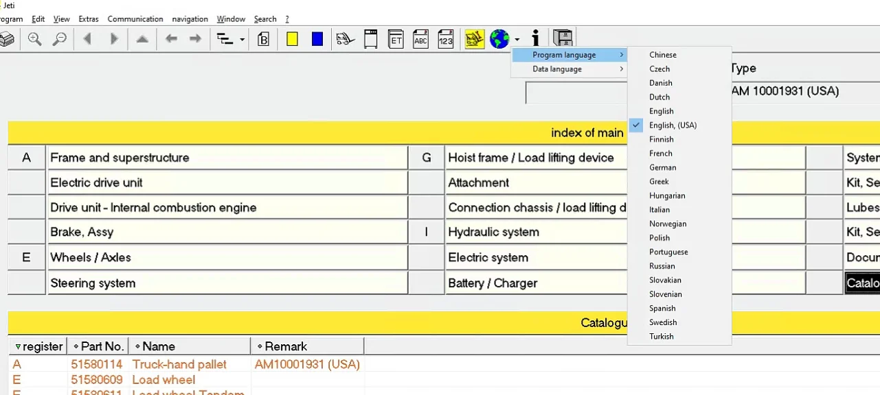 Jungheinrich forklift JUDIT 4.37 Diagnostic software+ JETI SH repair (v4.36) + JETI ET Parts Catalog (v4.36)+Never Expired patch