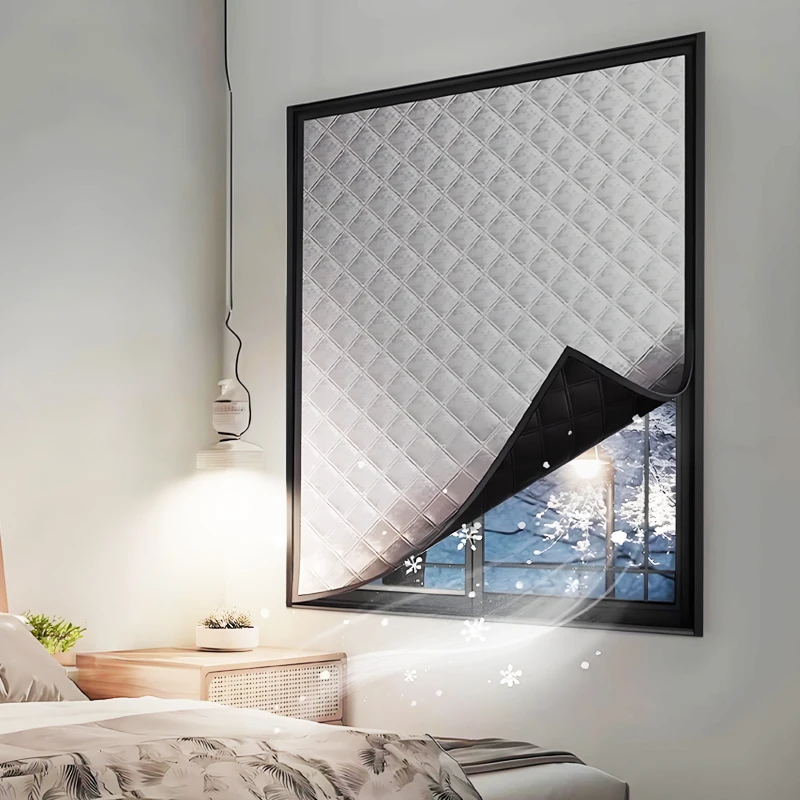 Winter Thermal Insulated Curtain – Windproof, Heat-Blocking, Cold-Resistant, Noise-Reducing, Self-Adhesive Window Cover