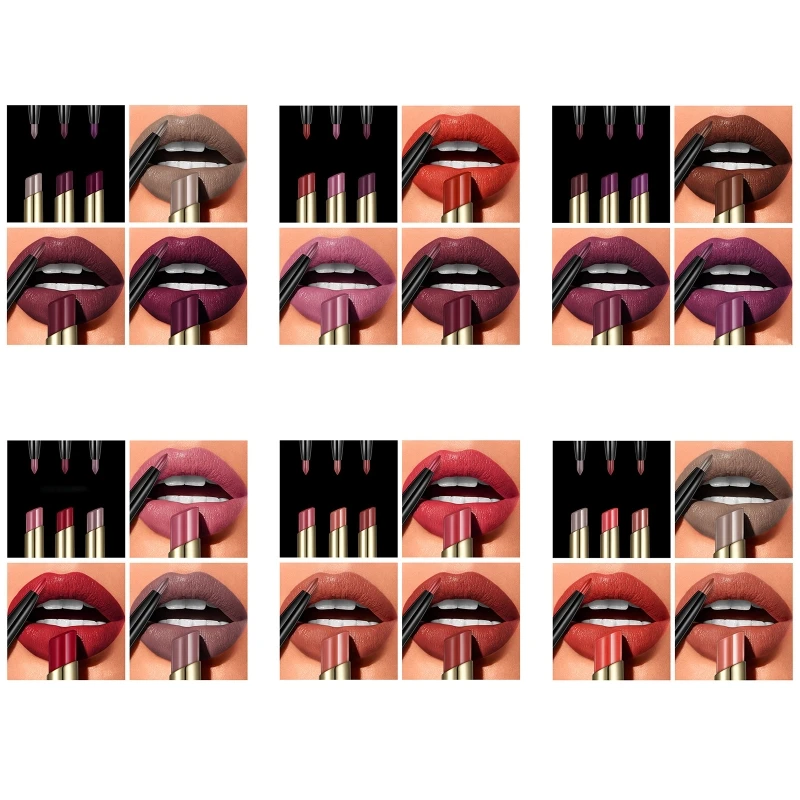 

Dual Ended Lip Liner and Lipstick Set Matte Lipstick and Makeup Lip Liner Pen R3MF