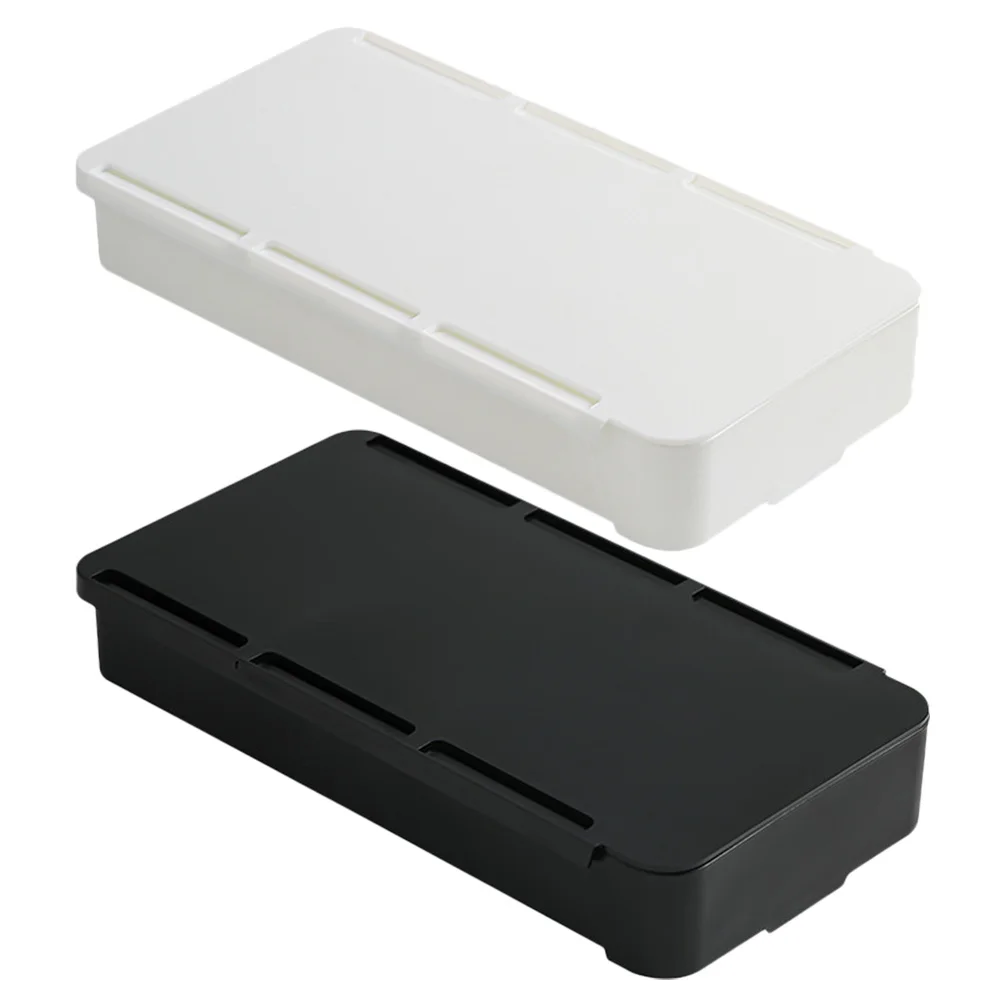 

2Pcs Under Desk Organizer Drawer Hidden Storage Box Large Capacity Hips Material Multi-Function for Office School Bedroom