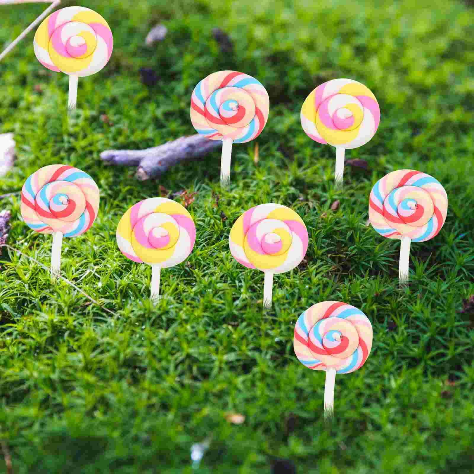 20 Pcs Dollhouse Candy Decor Micro Landscape Lollipop Lollipops Miniature Resin Toy