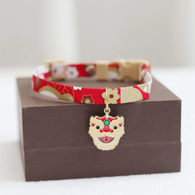 Festive Pet Collar Pendant Ornament Pet New Year Collar Spring Festival Collar cats products for pets kitten accessories