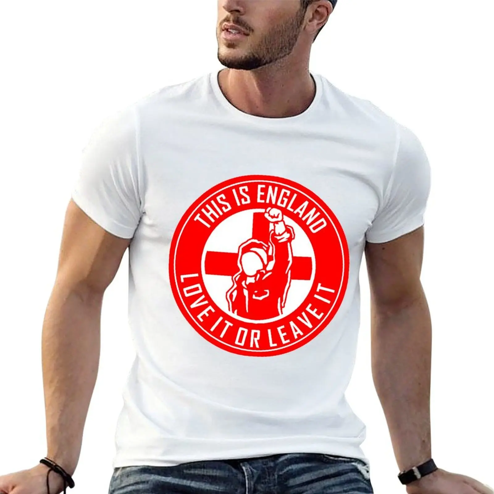 

ENGLAND - LOVE IT OR LEAVE IT T-Shirt man t shirt graphic t shirts cotton 100% t shirt custom print T-shirt