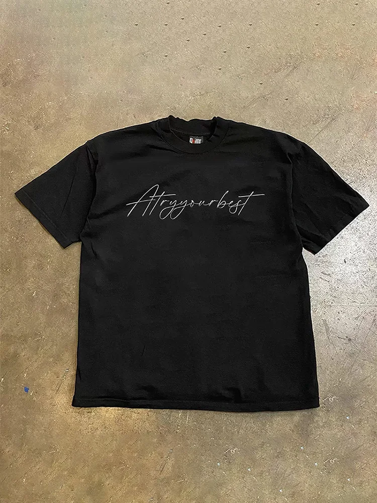 Loose Fit Cotton Short Sleeve T-Shirt Unisex Casual Comfortable Breathable Pure Cotton Double Thread T-Shirt for Summer