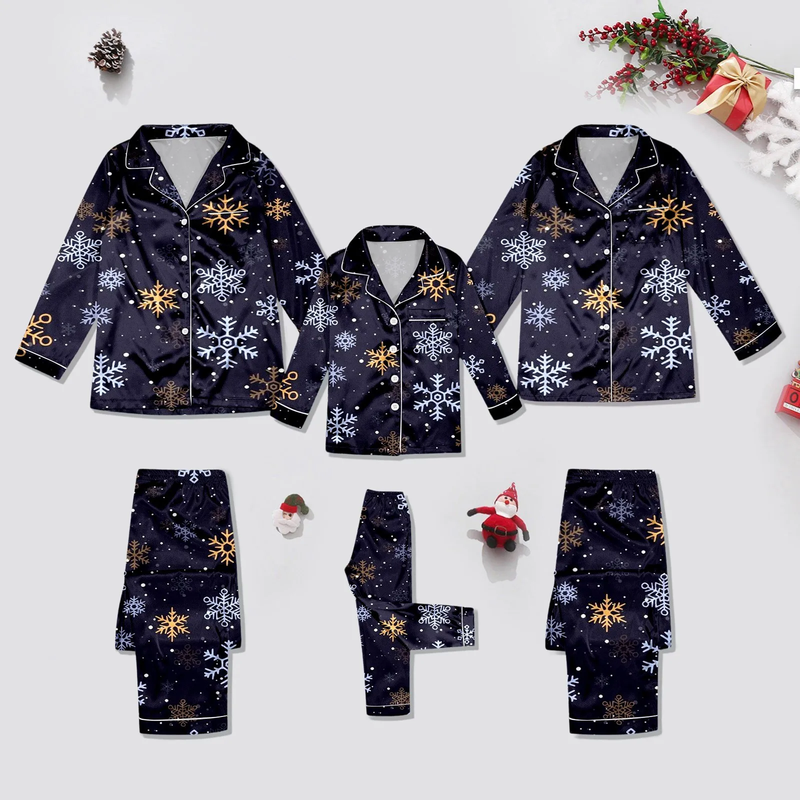 Ano novo decorações de natal pijamas família menina roupas presentes festivo mãe filha combinando roupas santa pijama calças conjunto